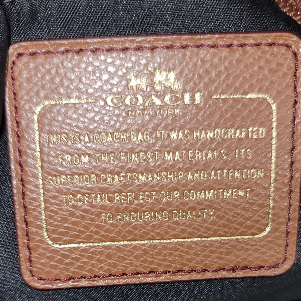 Coach Black Tote with Brown Trim - Picture 2 of 10